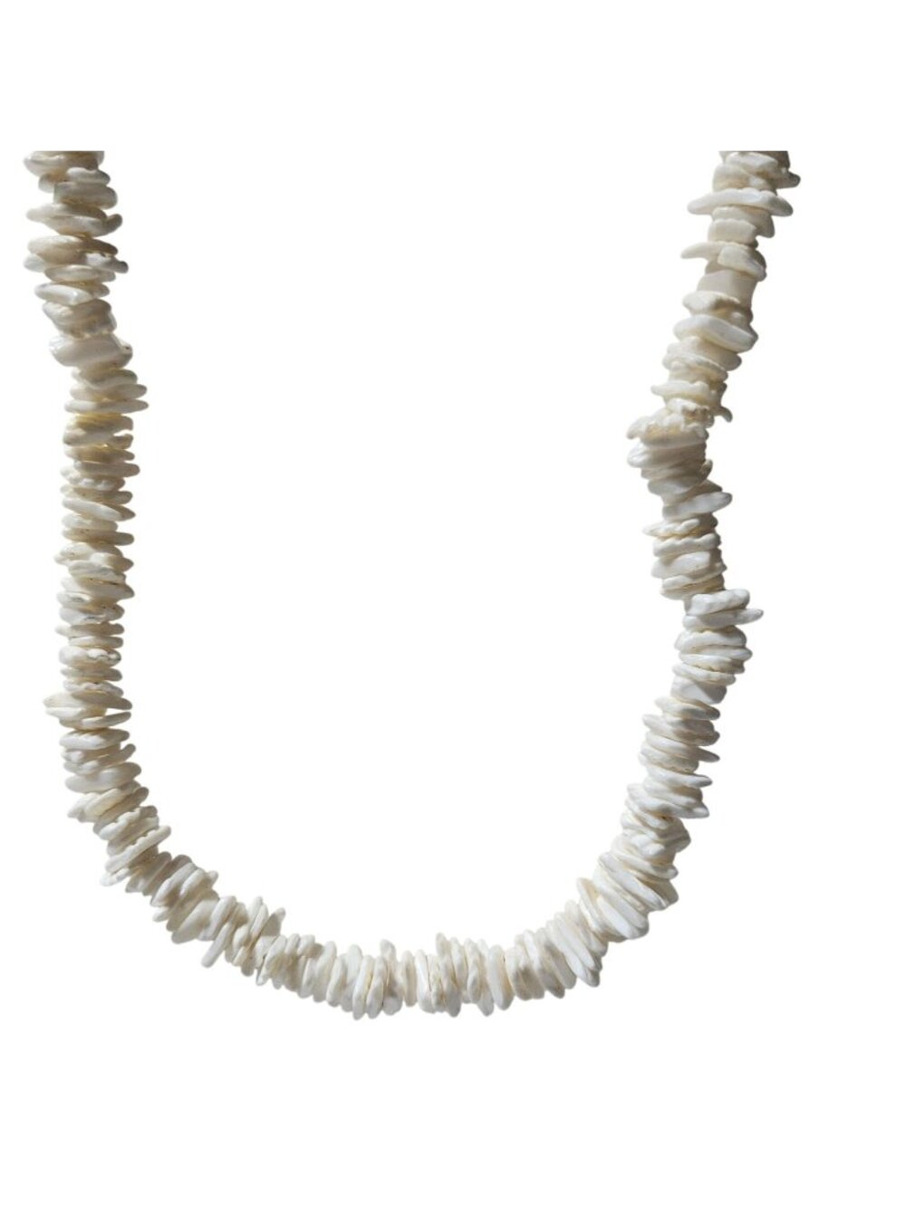 Boho White Shell Necklace Wood Chip Beads Beach Core Ocean Surfer Jewelry Men